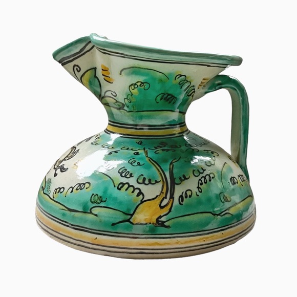 Stunning Puento Arzobispo Fat Bottom Wine Pitcher- Antique Green, Made in Spain - Picture 1 of 9